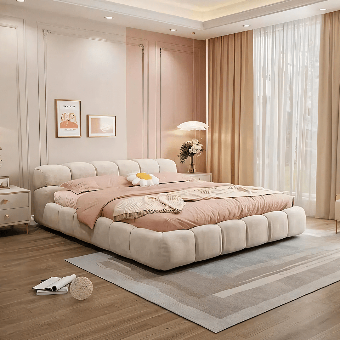 Mamie King Size Bed, More Sizes, Velvet With Storage, Gaslift - Miola