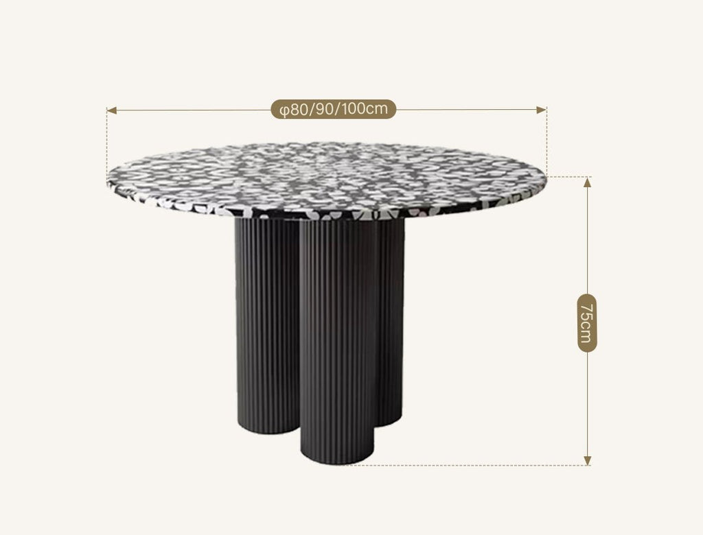 Martinez Small Round Dining Table, Marble - Miola
