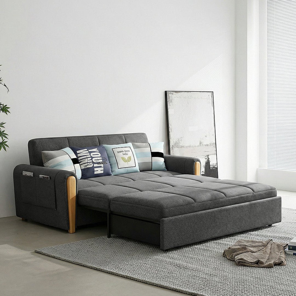 Mavis Two Seater Sofa Bed, Dark Grey - Miola