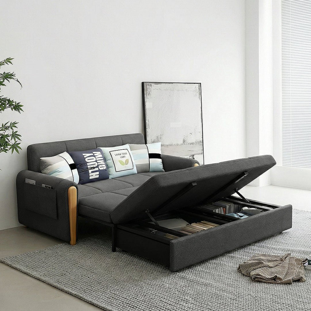 Mavis Two Seater Sofa Bed, Dark Grey - Miola