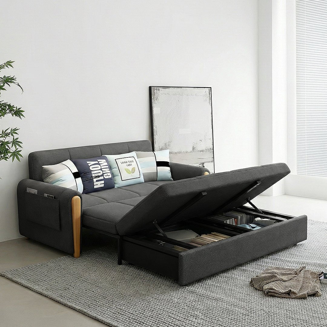 Mavis Two Seater Sofa Bed, Dark Grey - Miola