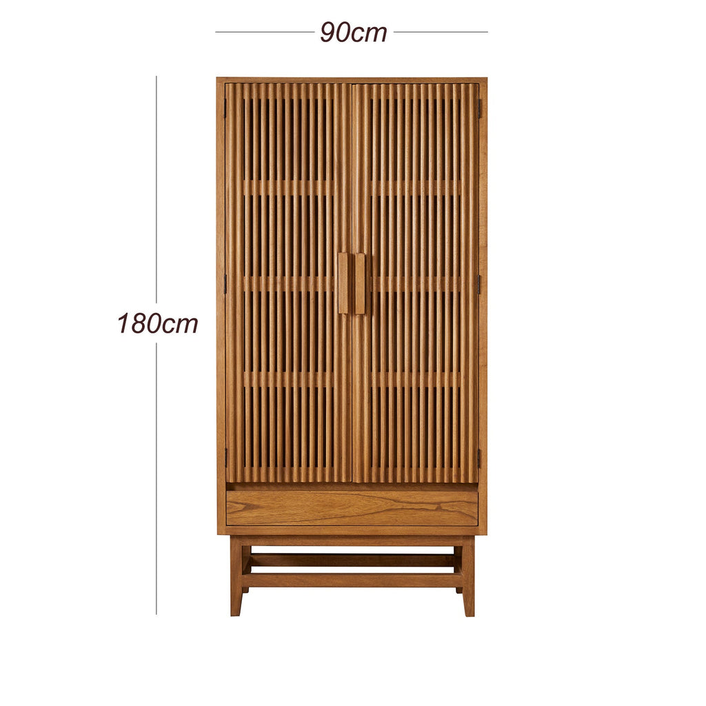 Melia Light Oak Wardrobe with Drawer - Miola