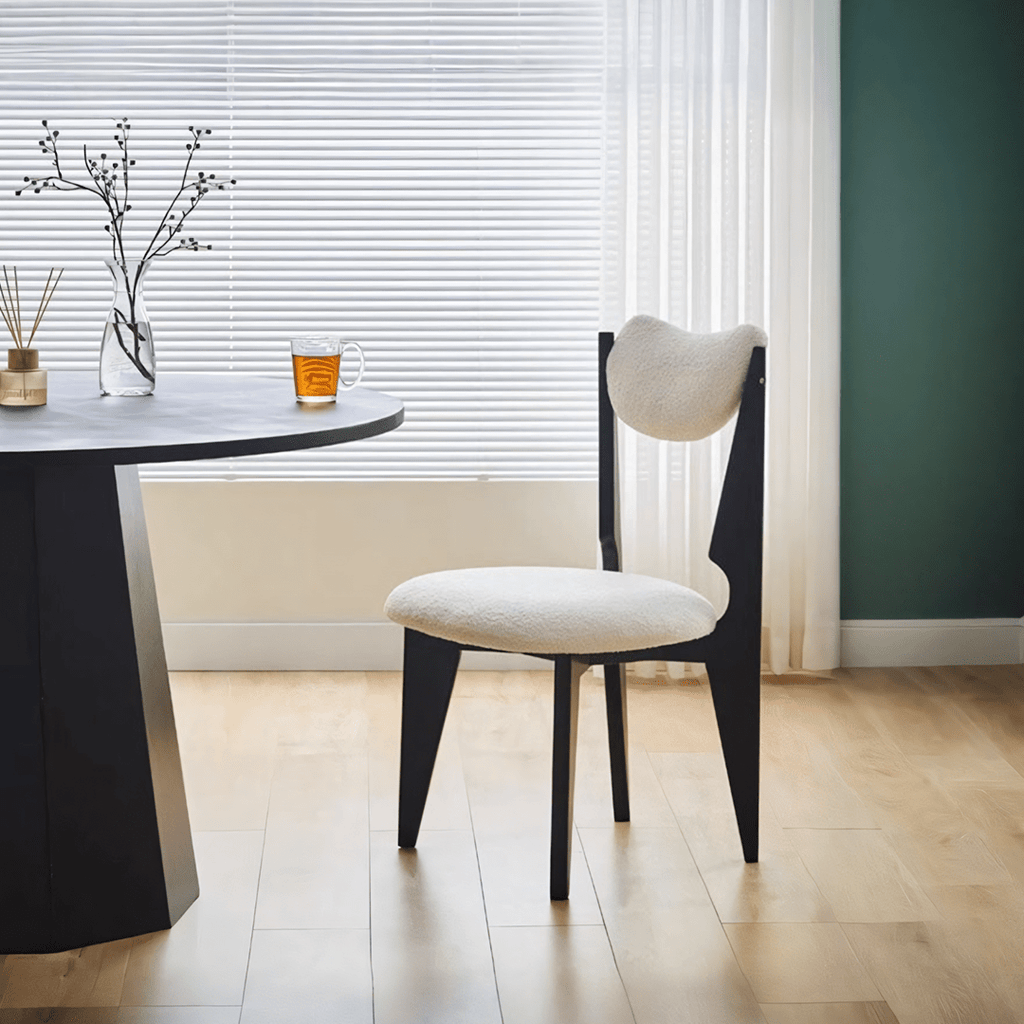 Molan Dining Chair, White Boucle - Miola