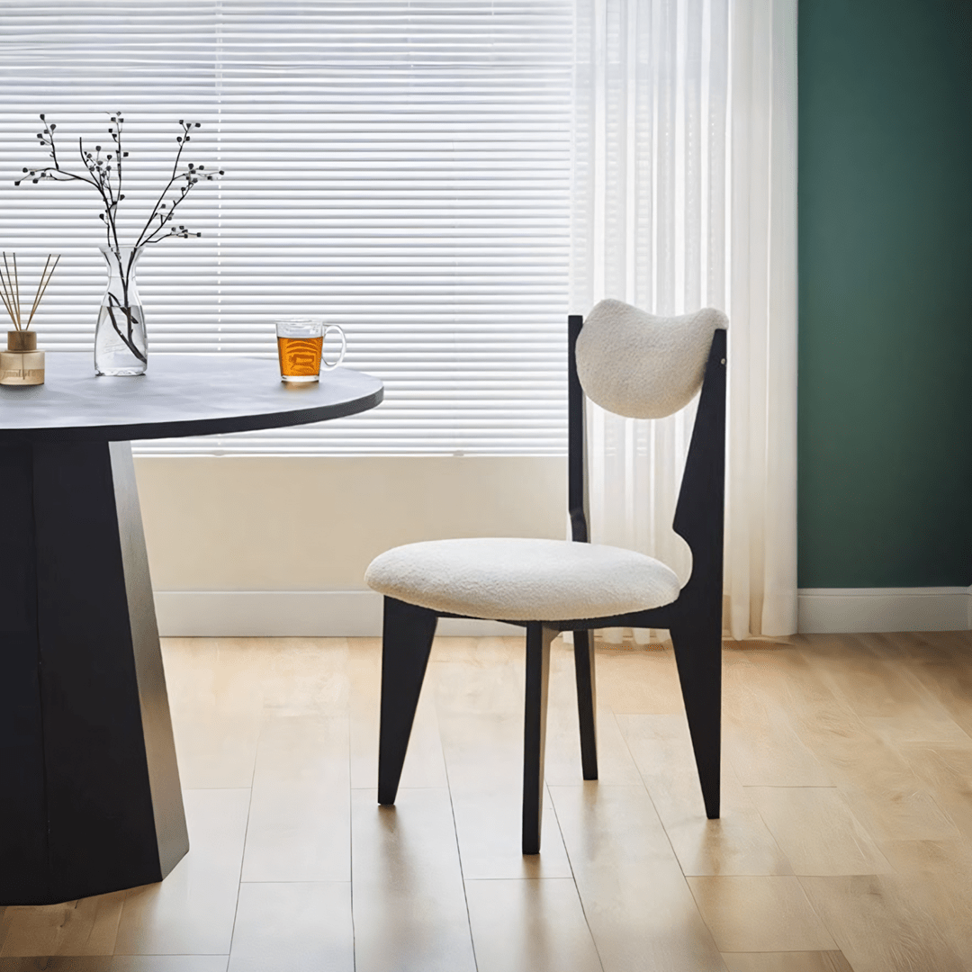 Molan Dining Chair, White Boucle - Miola