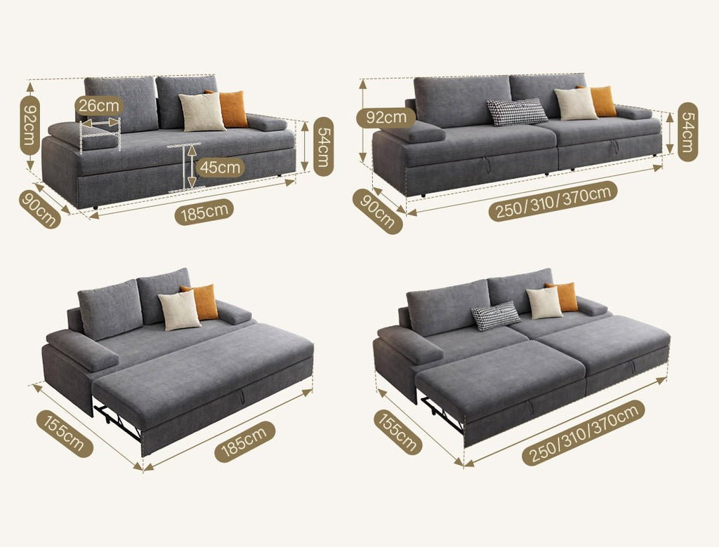 Molly Three Seater Sofa Bed, More Colours - Miola