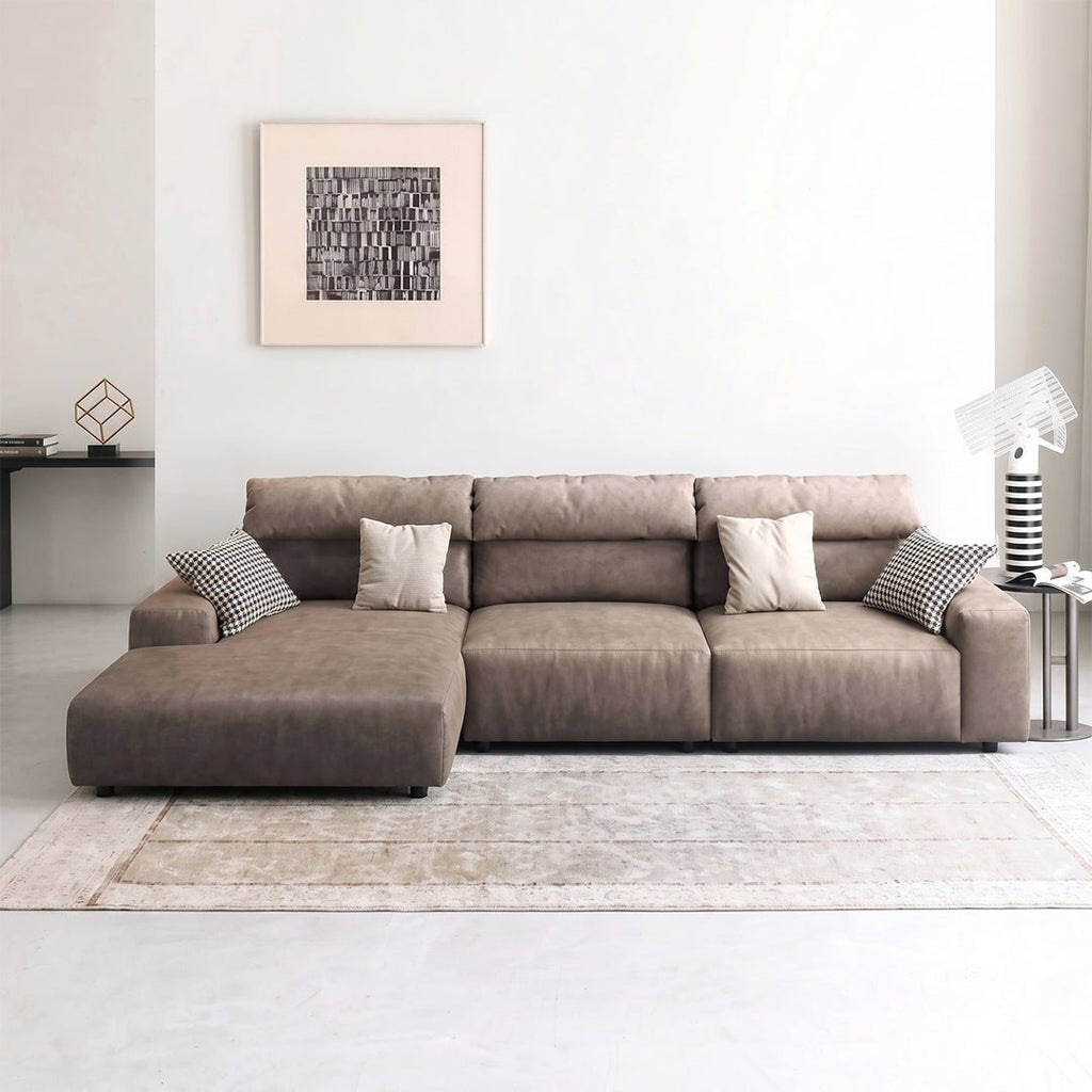 Montgomery Three Seater / Four Seater Corner Sofa, Leathaire - Miola