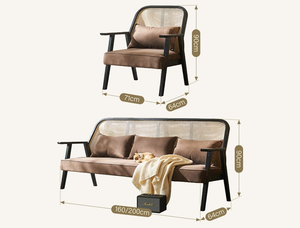 Morris Rattan Two Seater, Three Seater Sofa - Miola