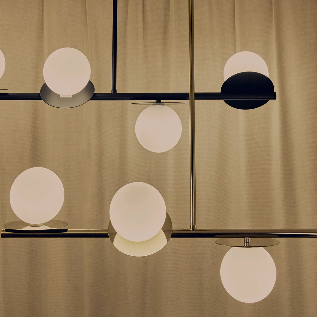 Charcoal grey opal disk ceiling light - Miola