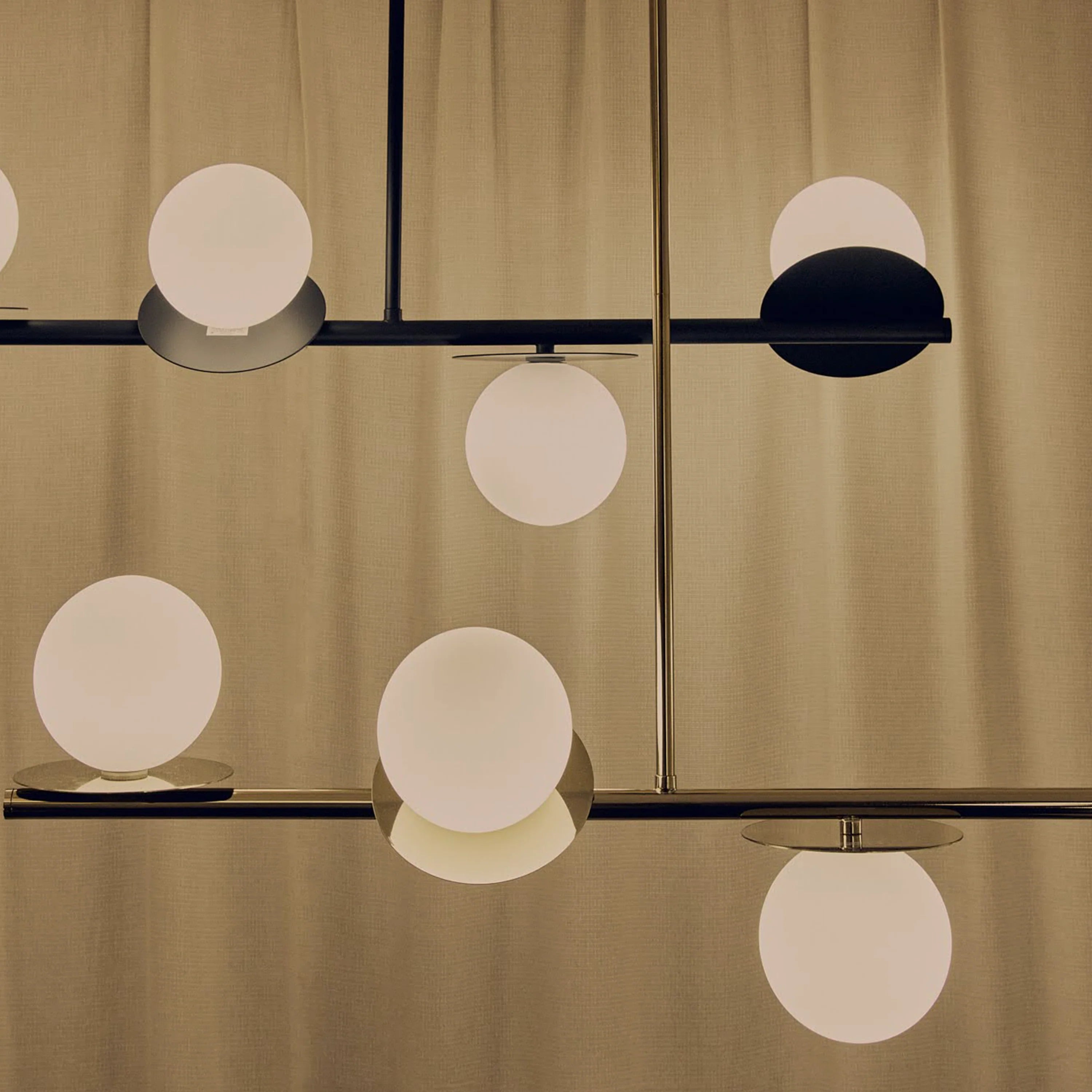 Charcoal grey opal disk ceiling light - Miola