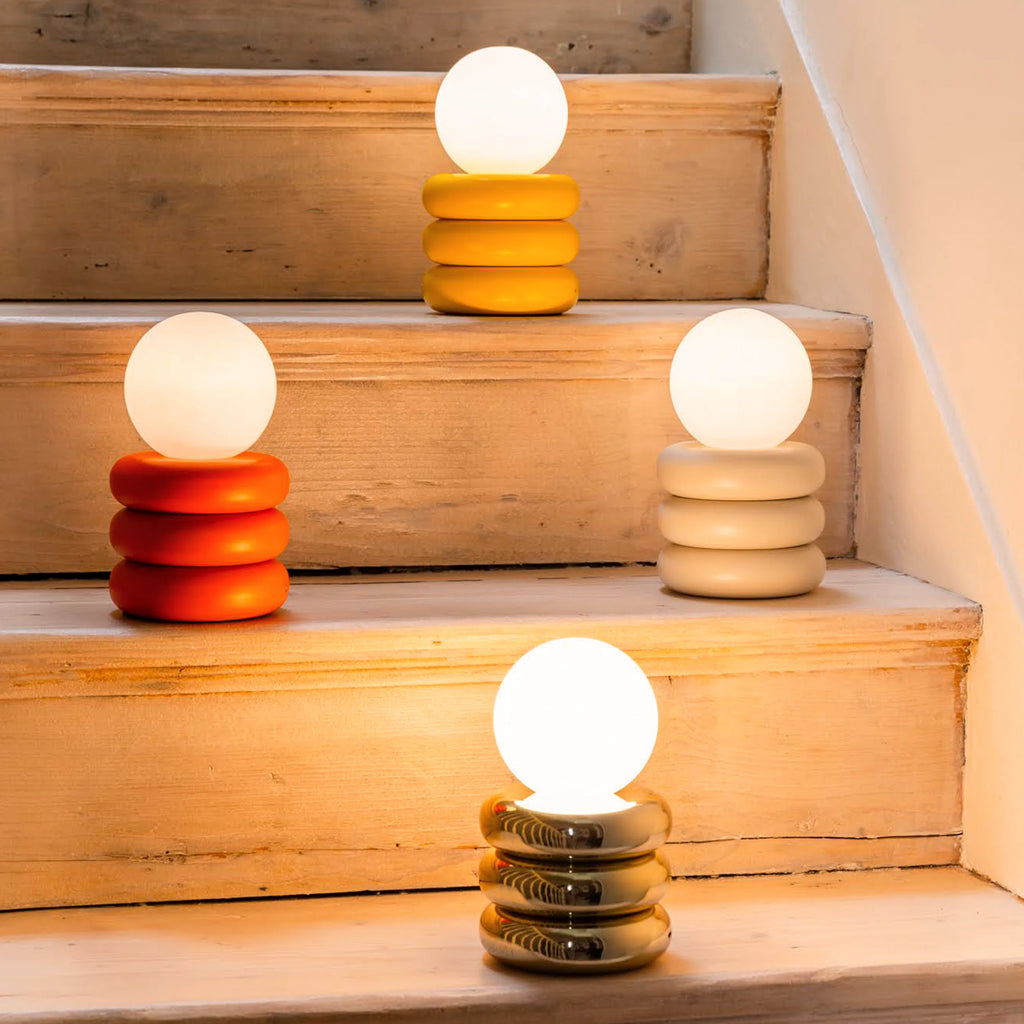 Peel orange tube cordless table lamp - Miola