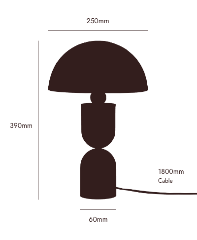 Brass dome mushroom table lamp - Miola