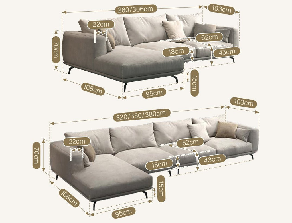 NR23 Three Seater Corner Sofa, Leathaire - Miola