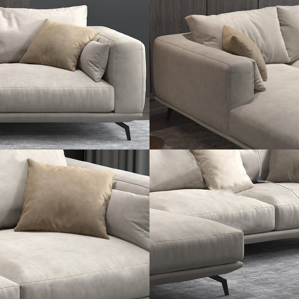 NR23 Four Seater Corner Sofa, Leathaire - Miola