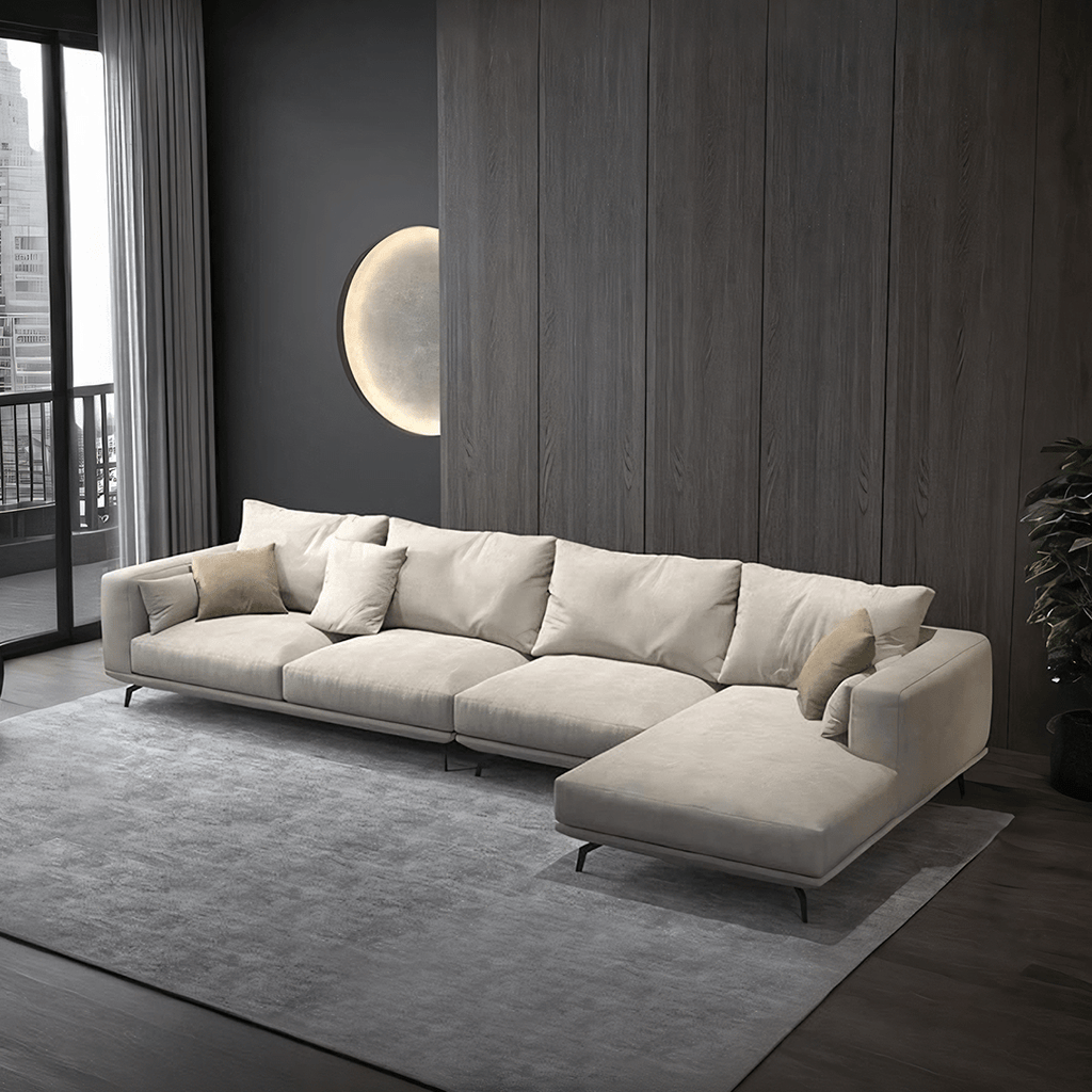 NR23 Four Seater Corner Sofa, Leathaire - Miola