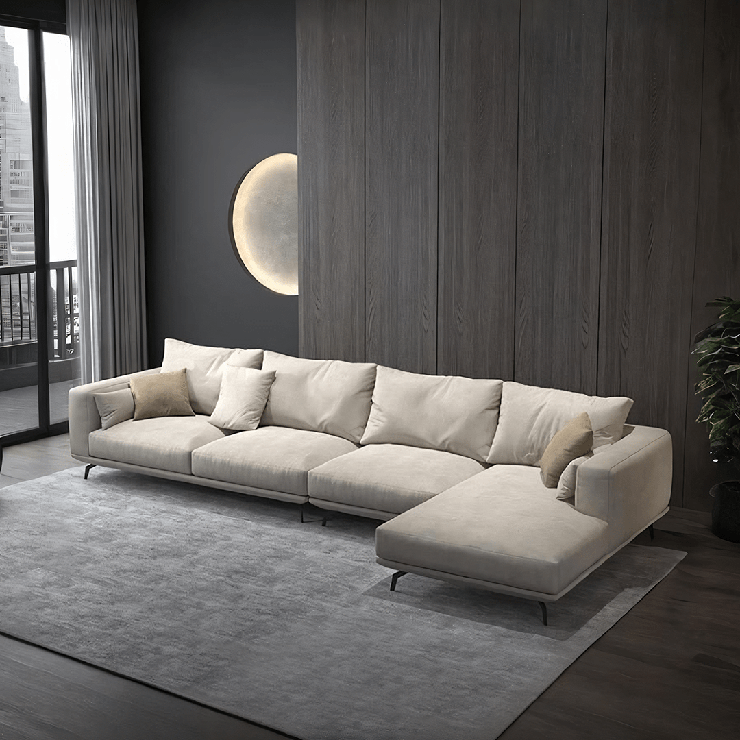NR23 Four Seater Corner Sofa, Leathaire - Miola