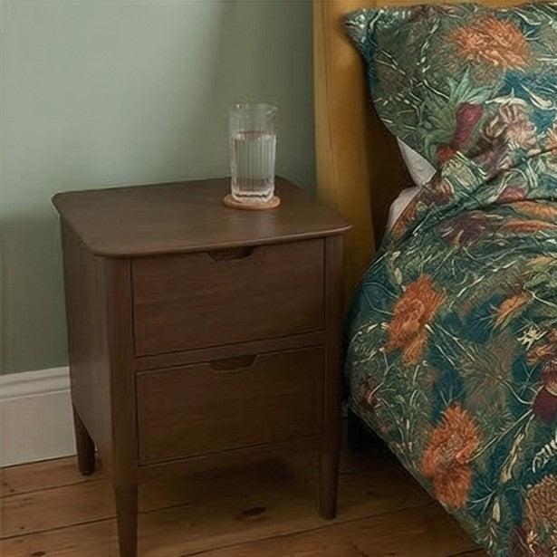Norway Dark Walnut Wooden Bedside Table - Miola