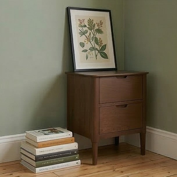 Norway Dark Walnut Wooden Bedside Table - Miola