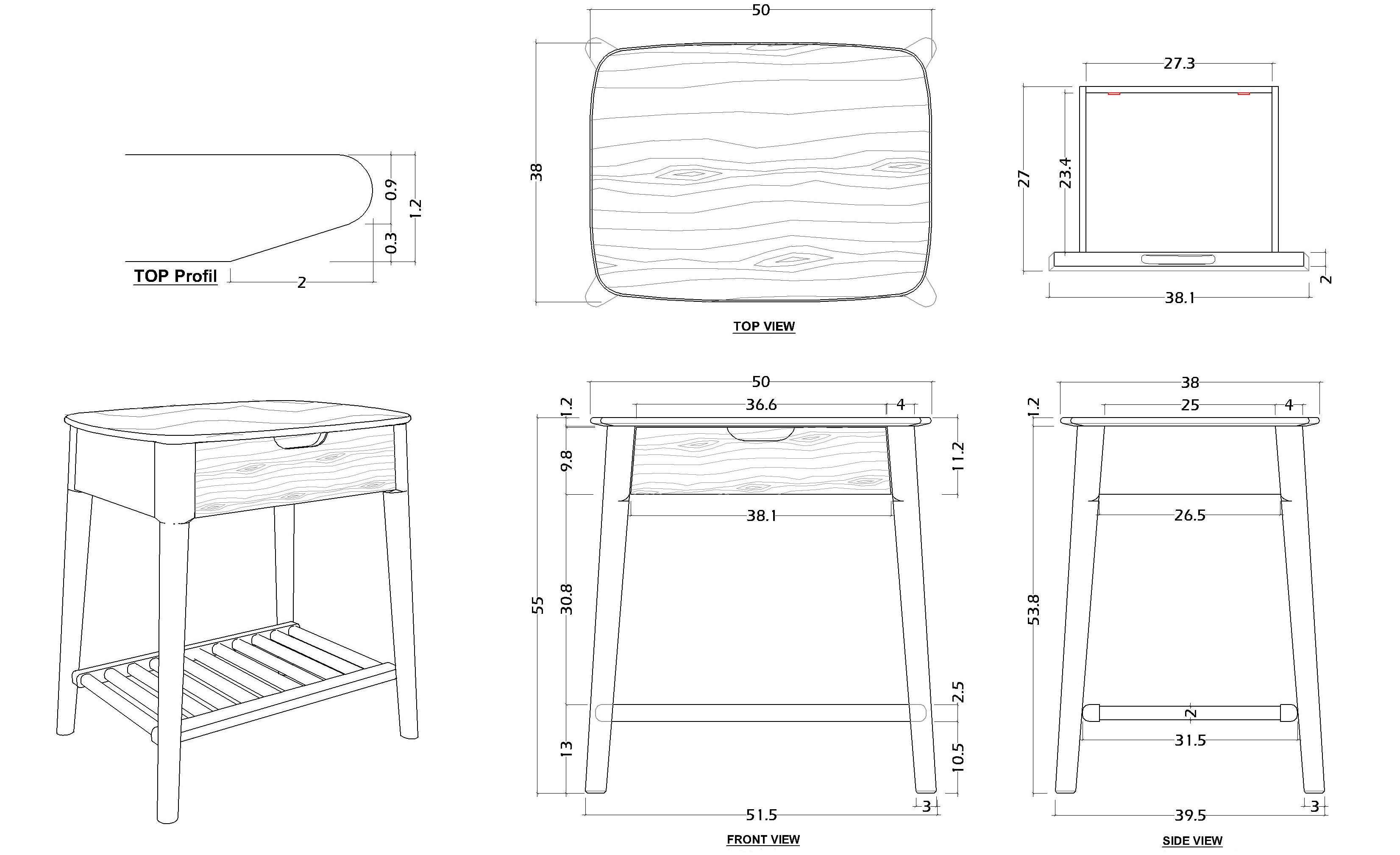 Norway Walnut Side Table - Miola