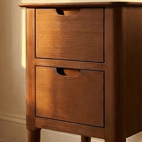 Norway Narrow Dark Walnut Bedside Table - Miola