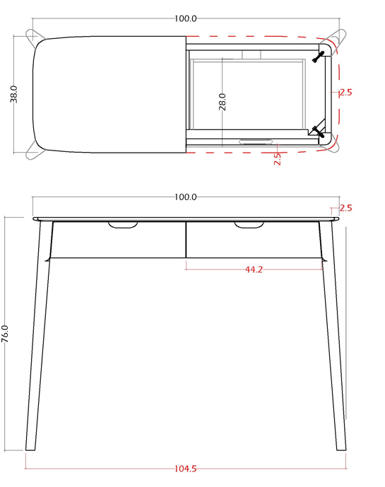 Norway 2 Drawer Walnut Console Table - Miola