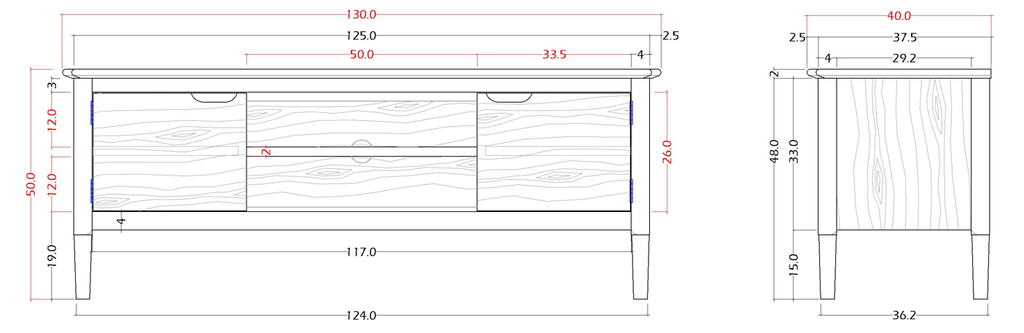 Norway Walnut Tv Stand & Media Unit - Miola