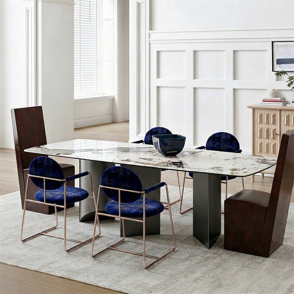 Nala Dining Table With Black Legs, Sintered Stone - Miola