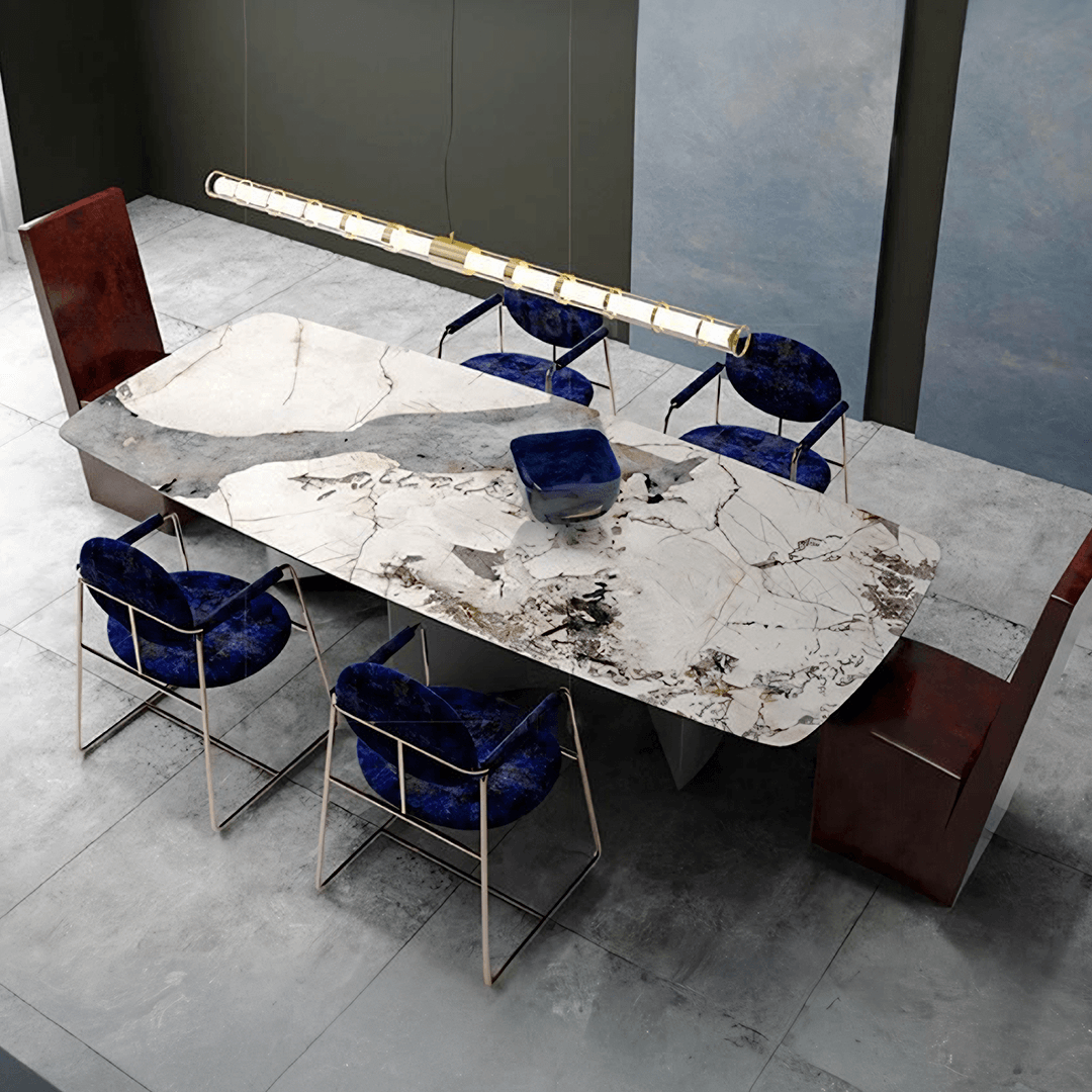 Nala Dining Table With Black Legs, Sintered Stone - Miola