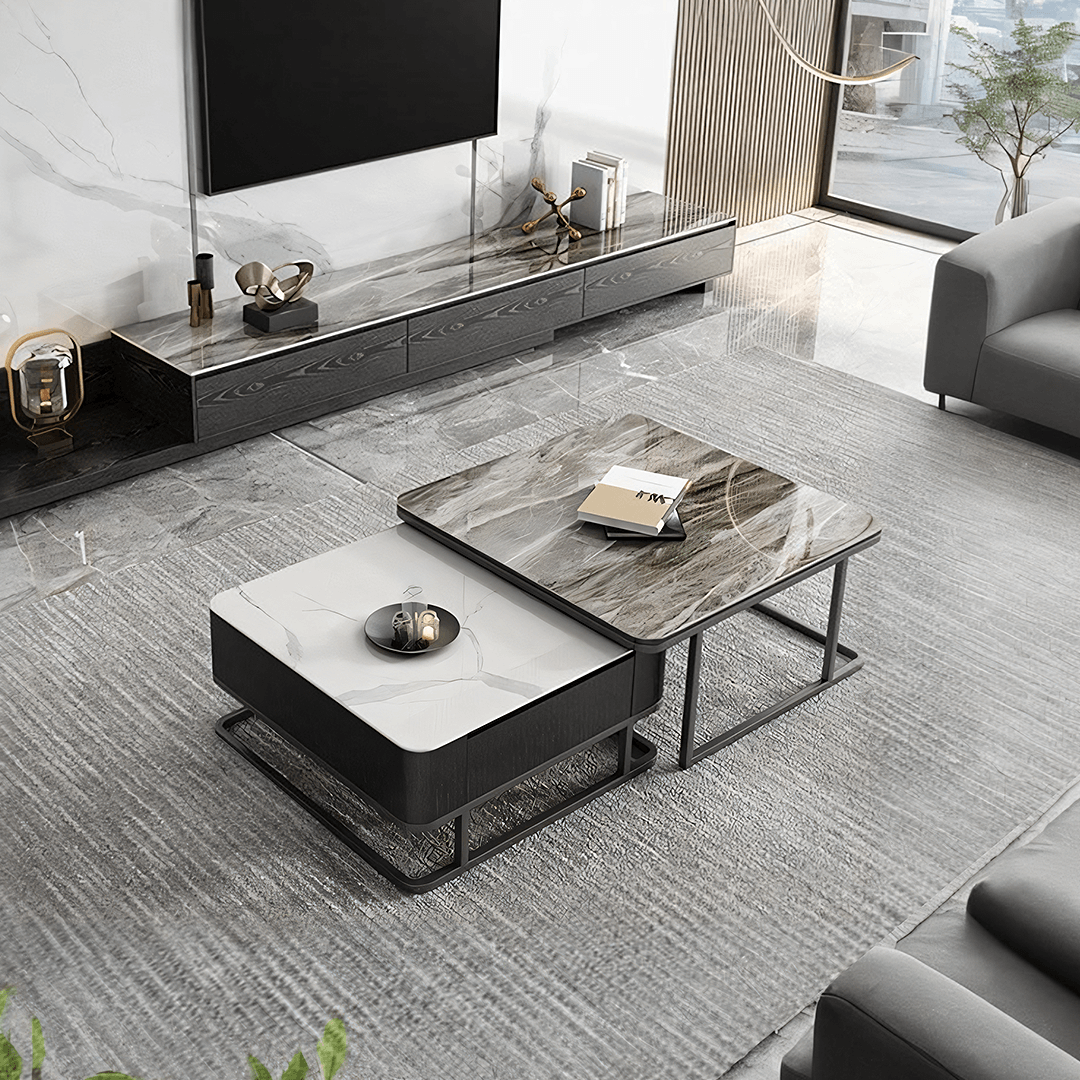 Nathan Nesting Coffee Table Set, Sintered Stone - Miola