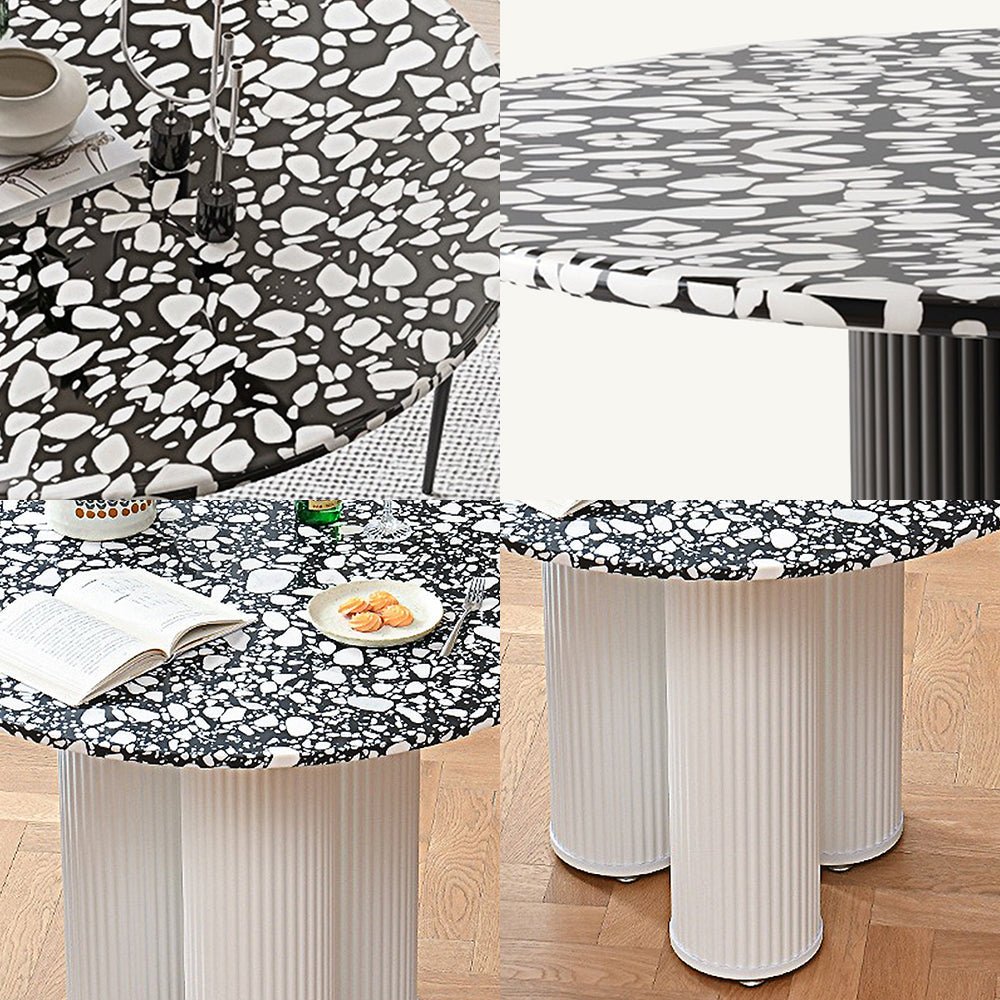 Nelli Modern Round Dining Table, Marble - Miola