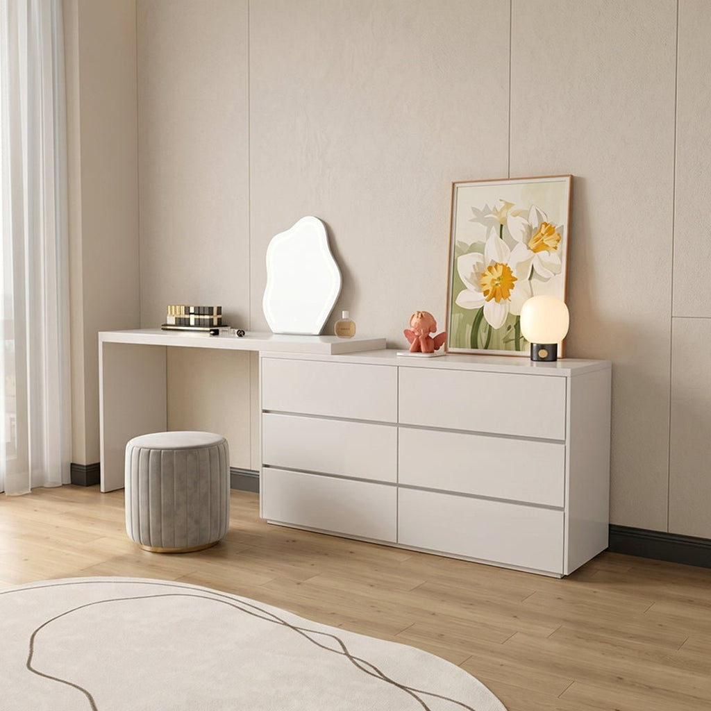 Nevada Dressing Table with Sideboard & Stool - Miola