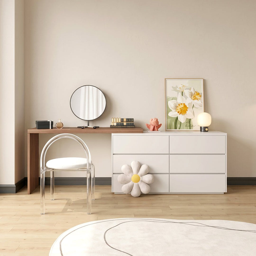 Nevada Dressing Table with Sideboard & Stool - Miola
