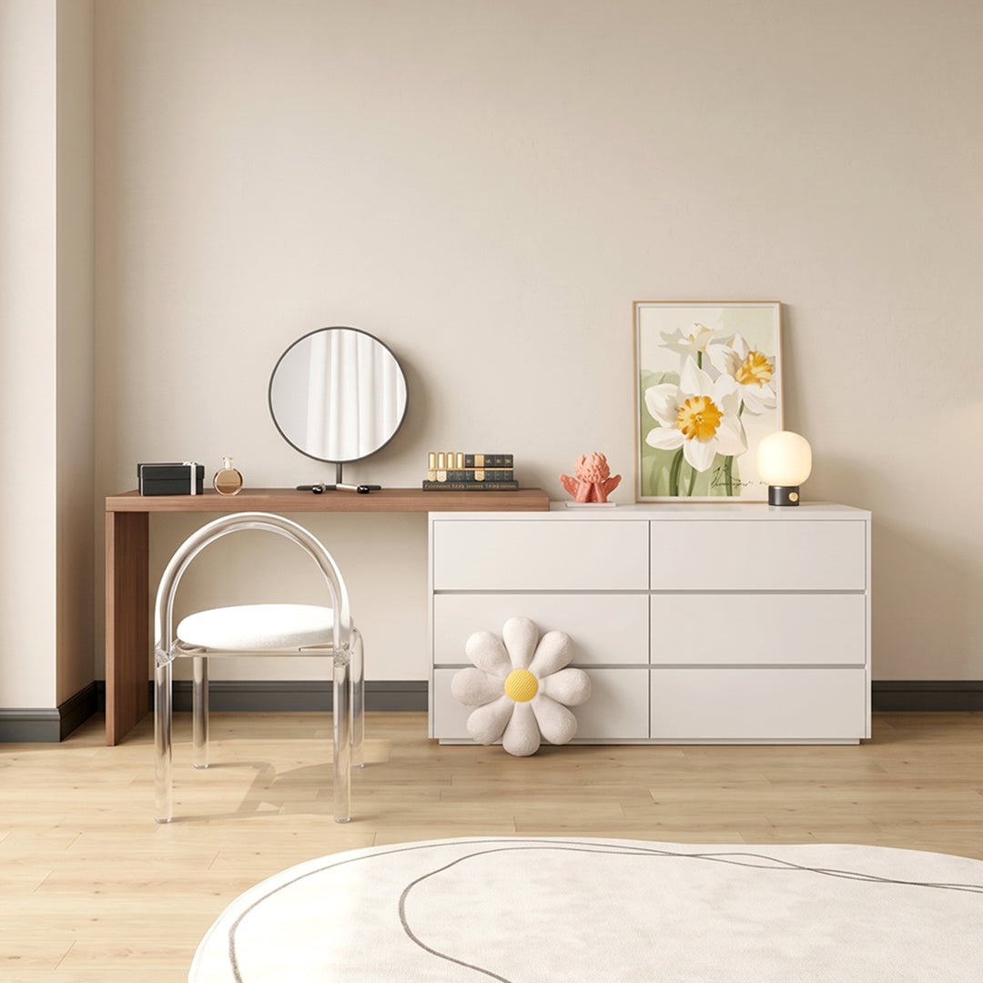 Nevada Dressing Table with Sideboard & Stool - Miola
