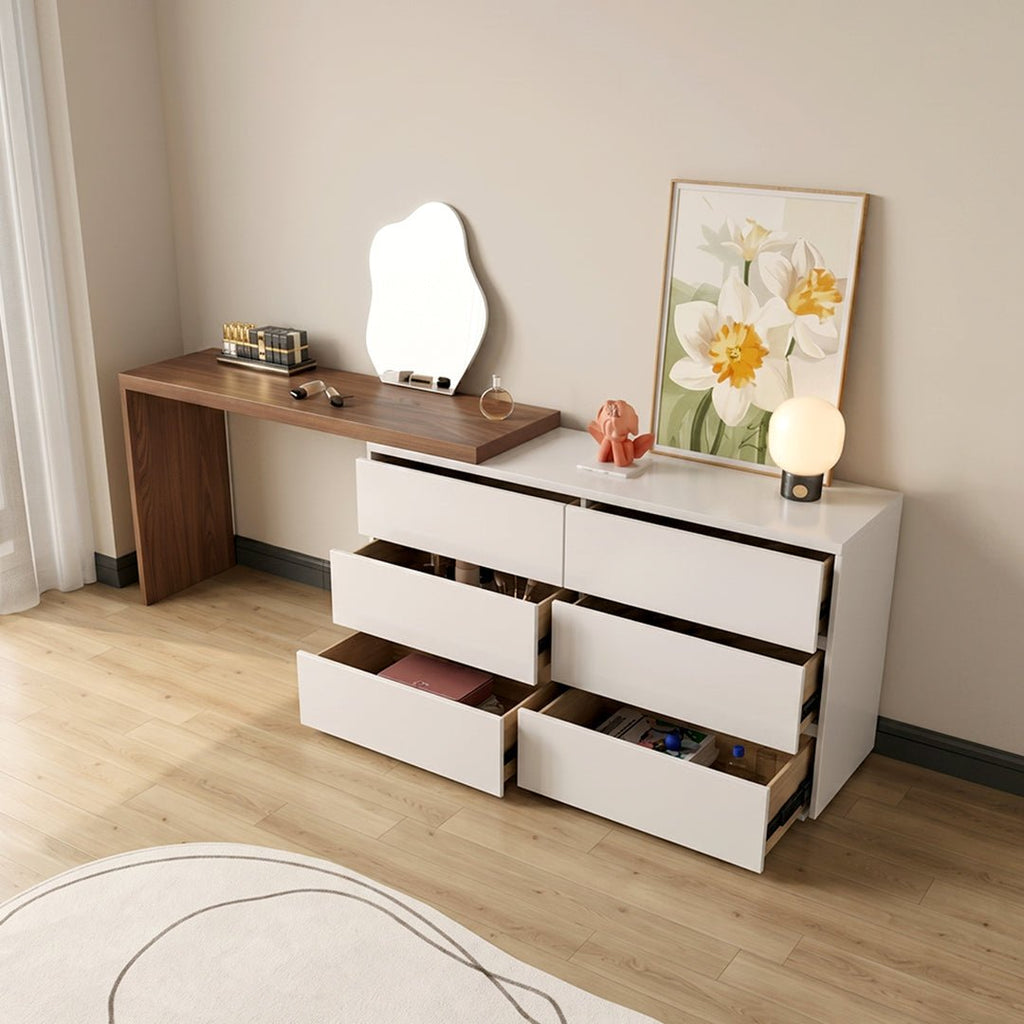 Nevada Dressing Table with Sideboard & Stool - Miola