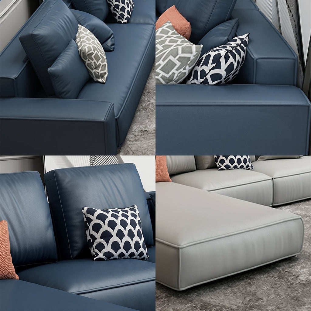 Nevaeh Three Seater Corner Sofa, Leathaire - Miola