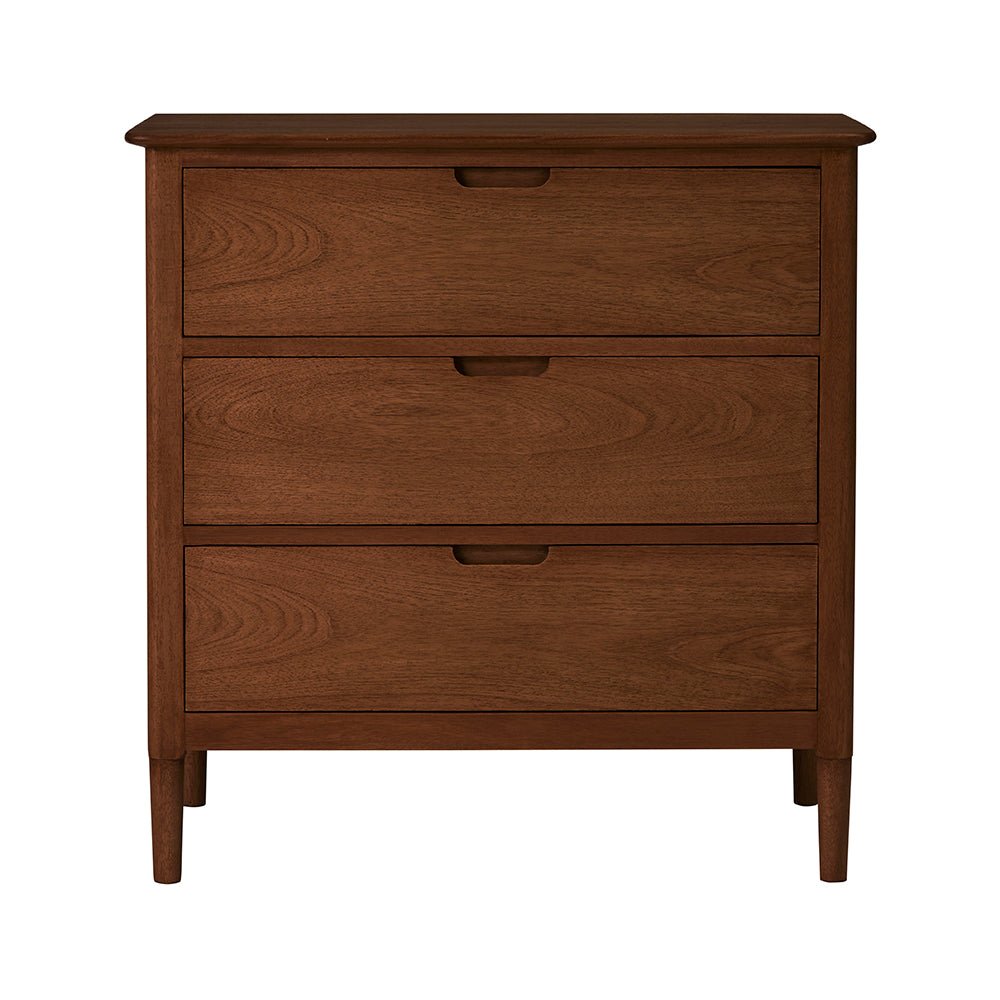 Norway Walnut Chest of 3 Drawers - Miola