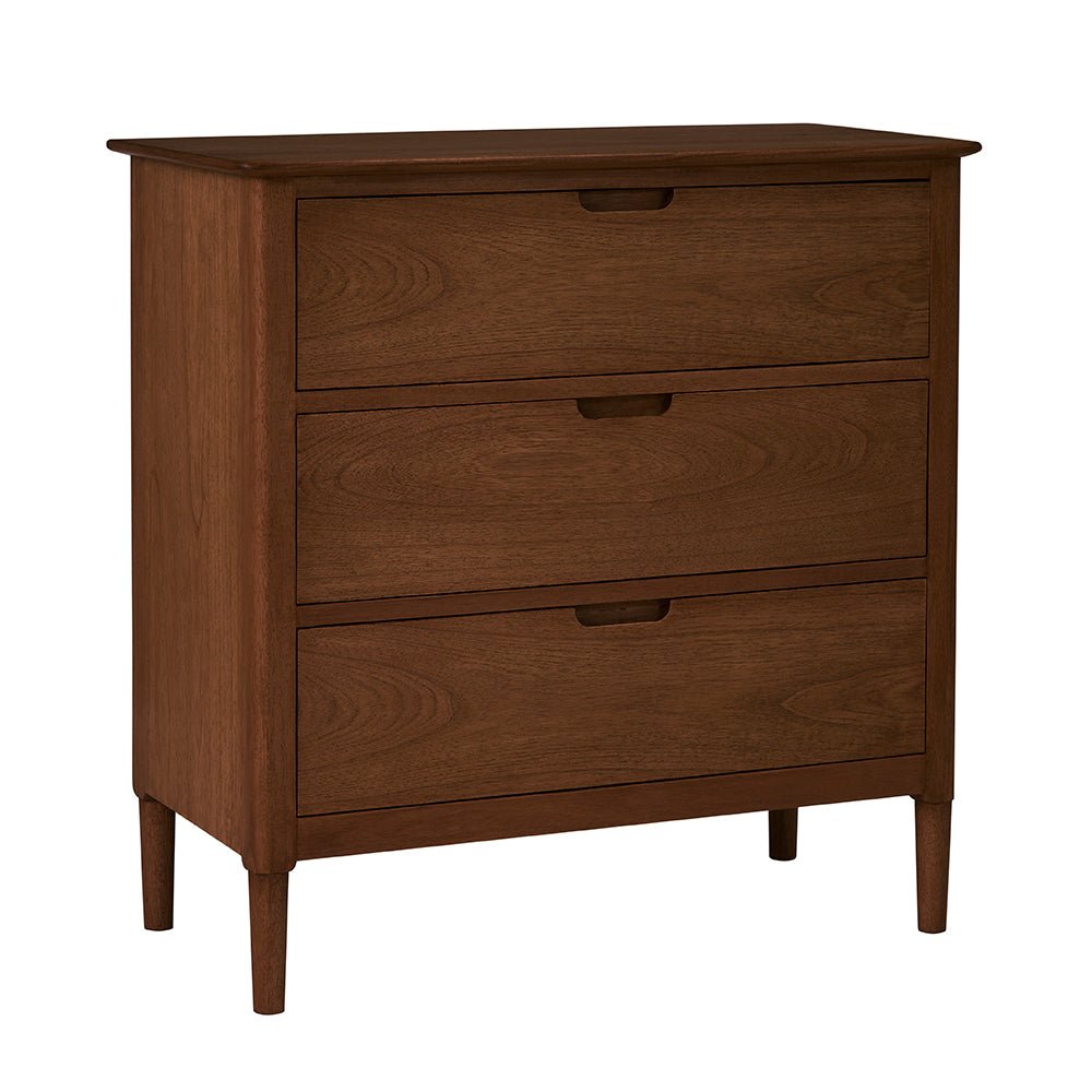 Norway Walnut Chest of 3 Drawers - Miola