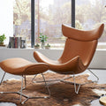 Imola Chair And Ottoman, Brown with Frame Base - Miola