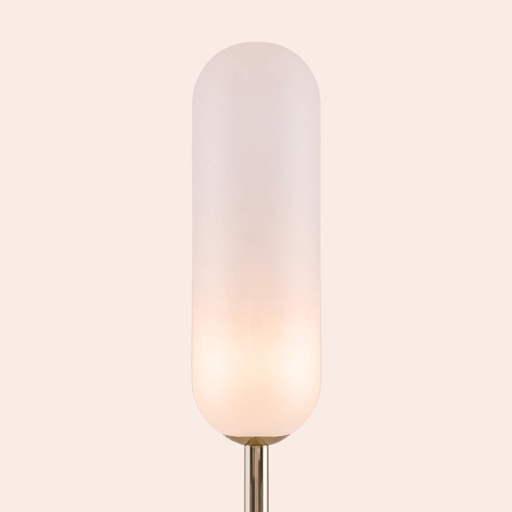 Olive green marble curve floor lamp