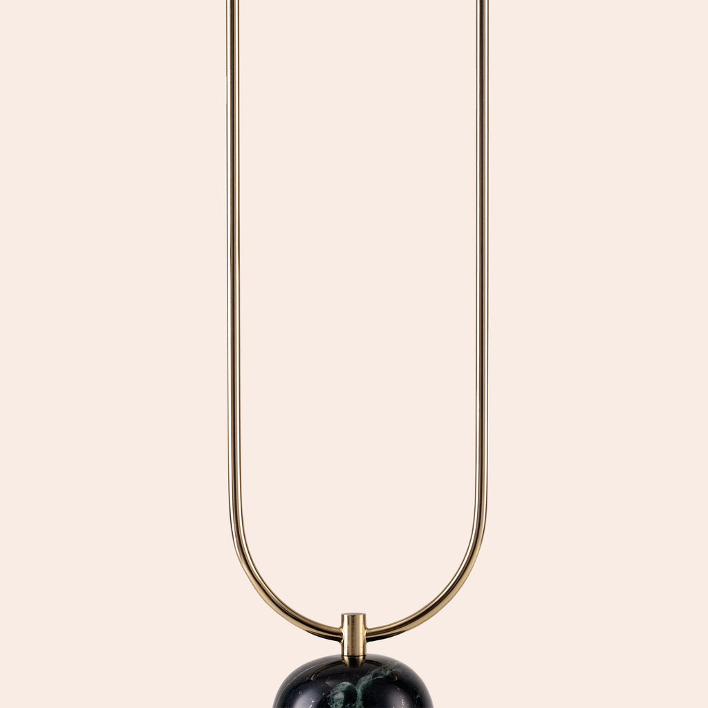Olive green marble curve floor lamp - Miola