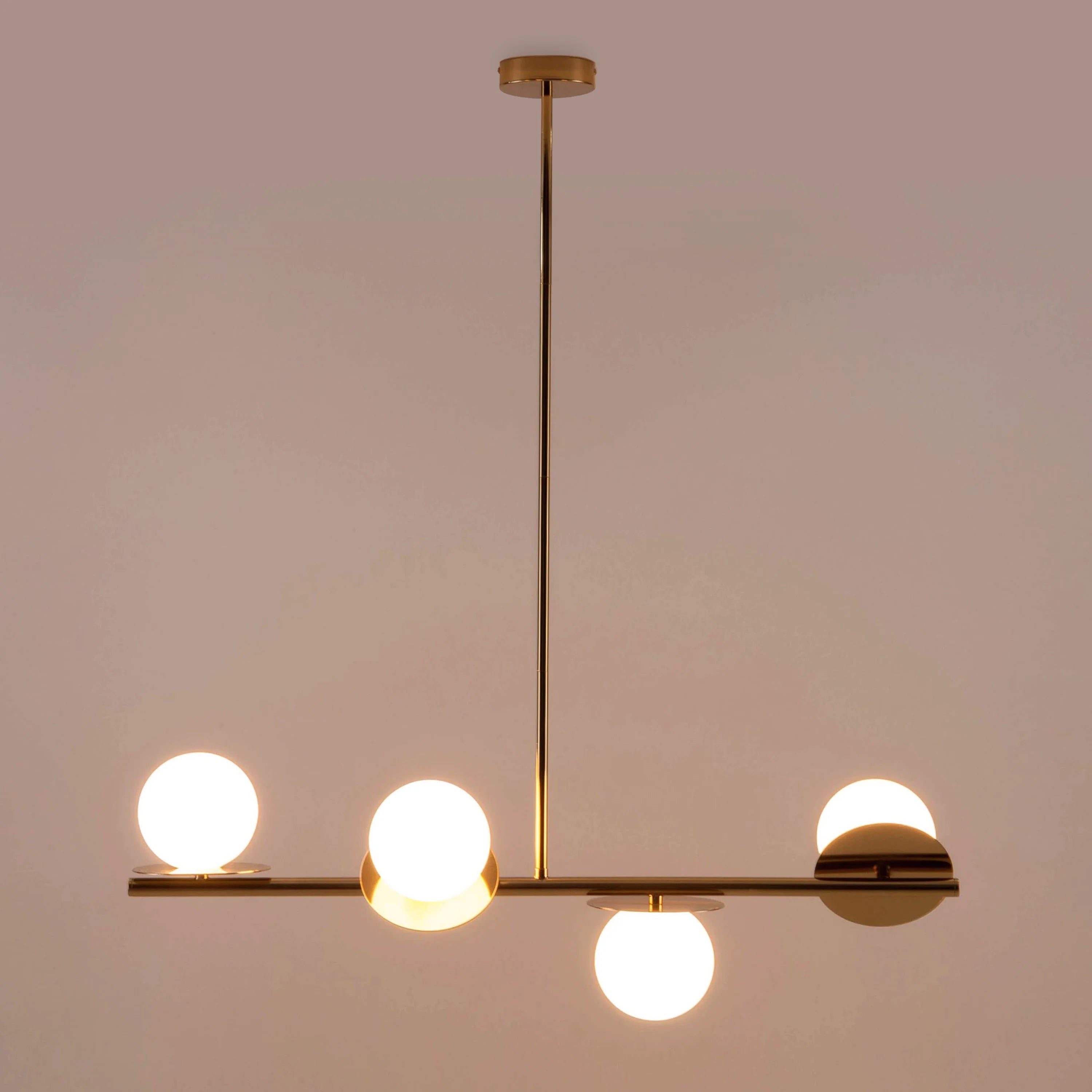 Brass opal disk ceiling light - Miola