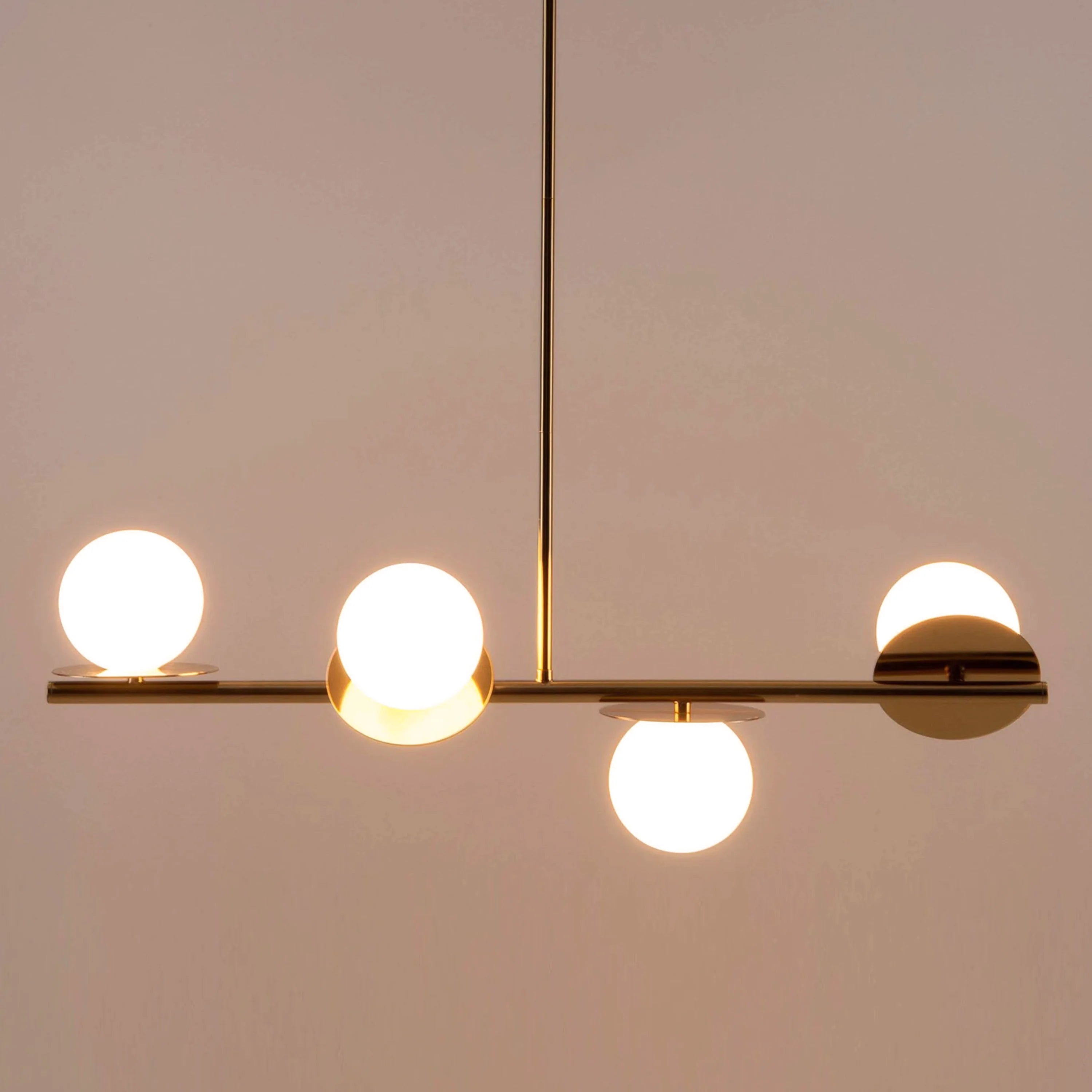 Brass opal disk ceiling light - Miola