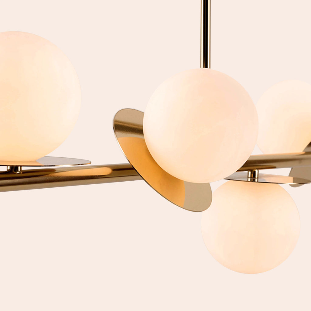 Brass opal disk ceiling light - Miola