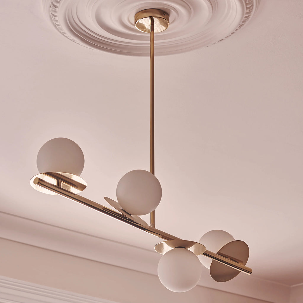 Brass opal disk ceiling light - Miola