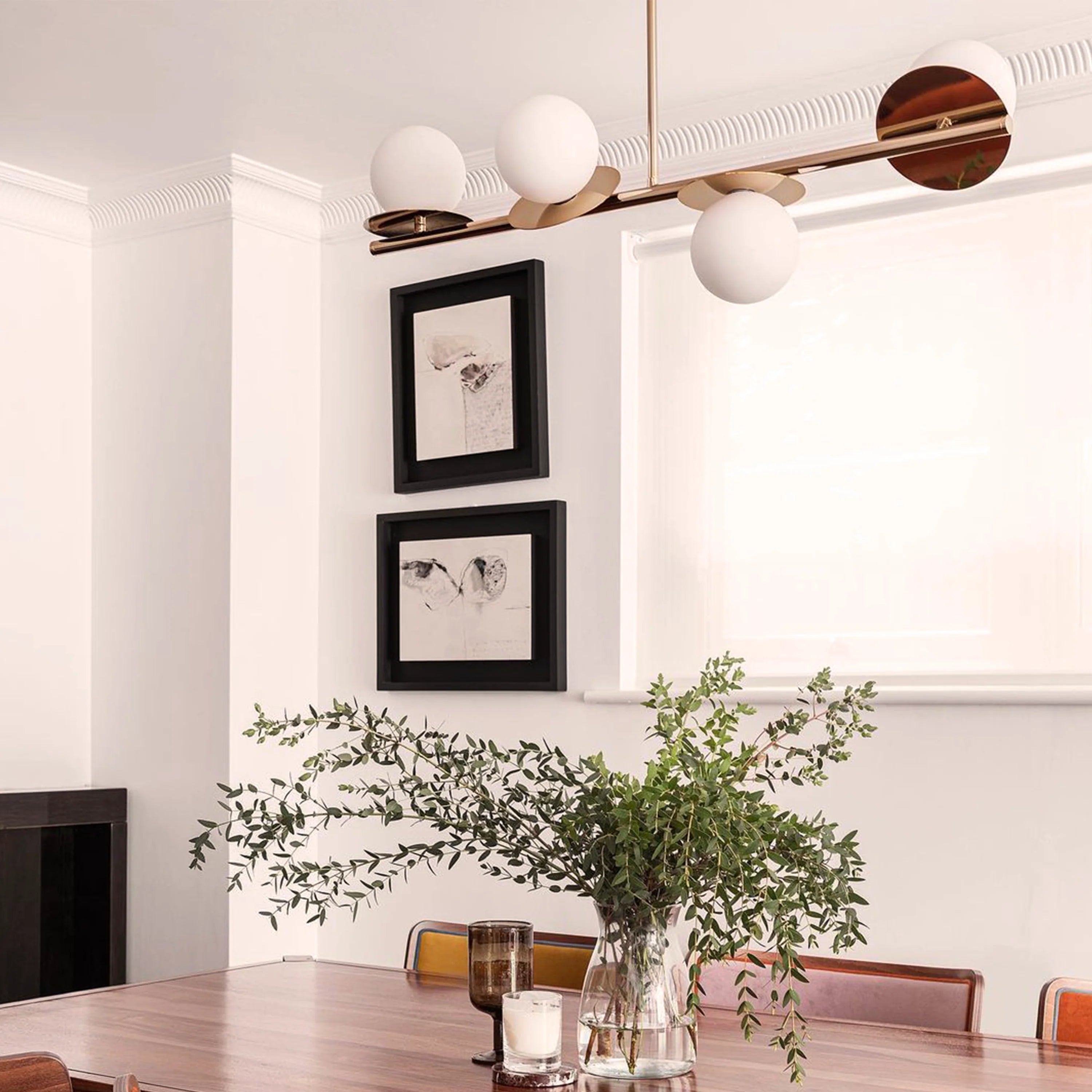 Brass opal disk ceiling light - Miola