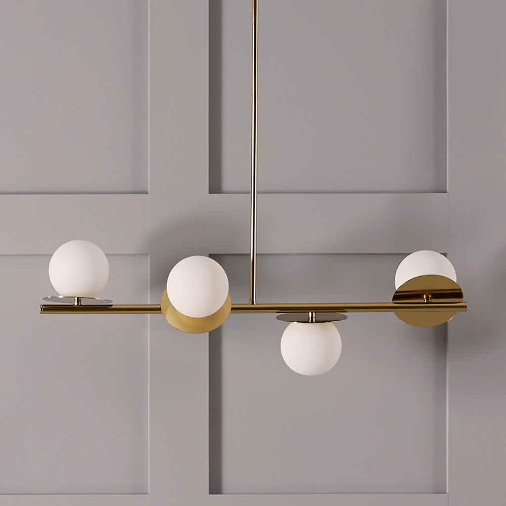 Brass opal disk ceiling light - Miola