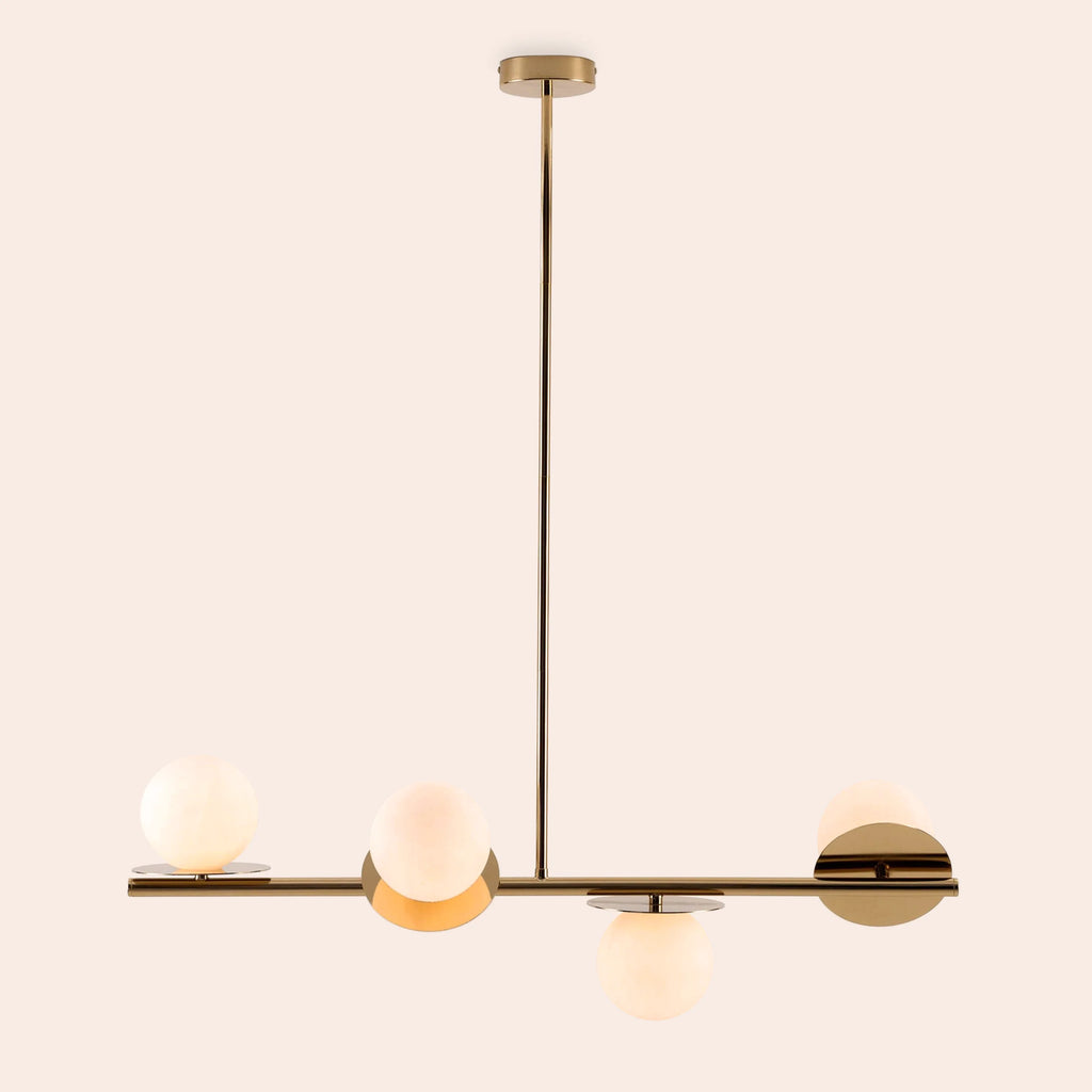 Brass opal disk ceiling light - Miola