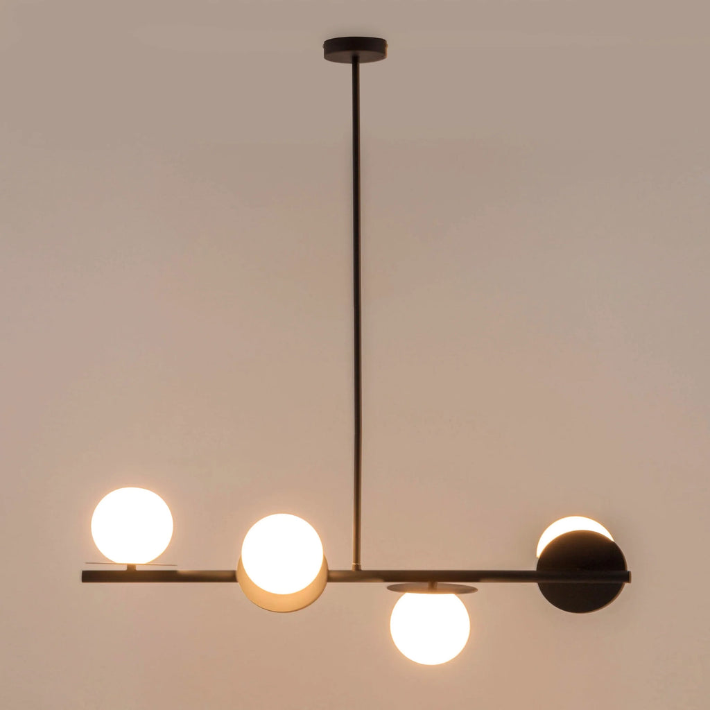 Charcoal grey opal disk ceiling light - Miola