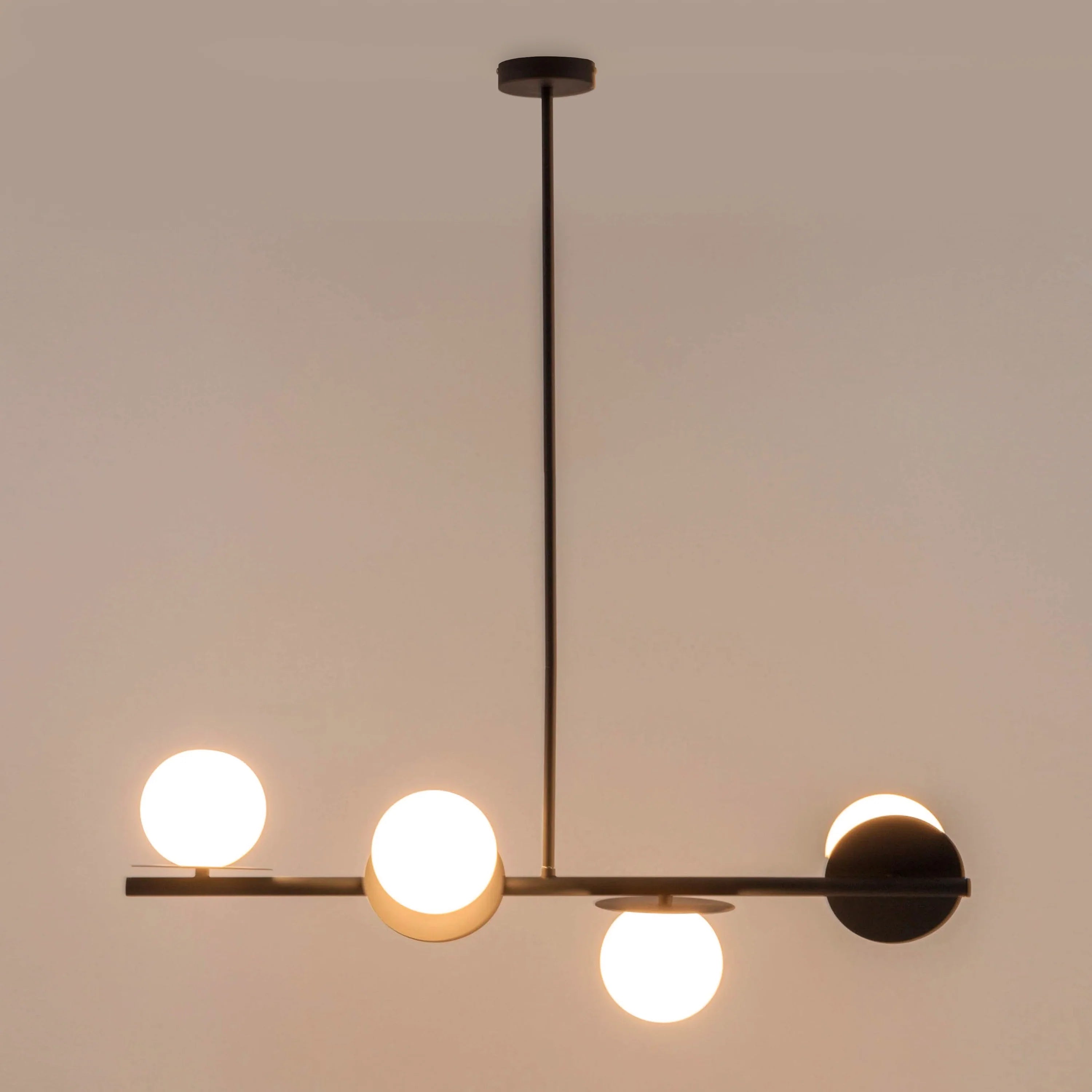 Charcoal grey opal disk ceiling light - Miola