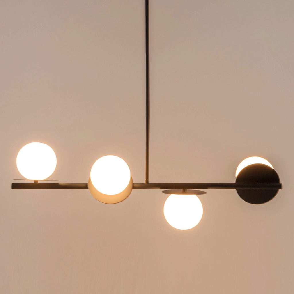Charcoal grey opal disk ceiling light - Miola