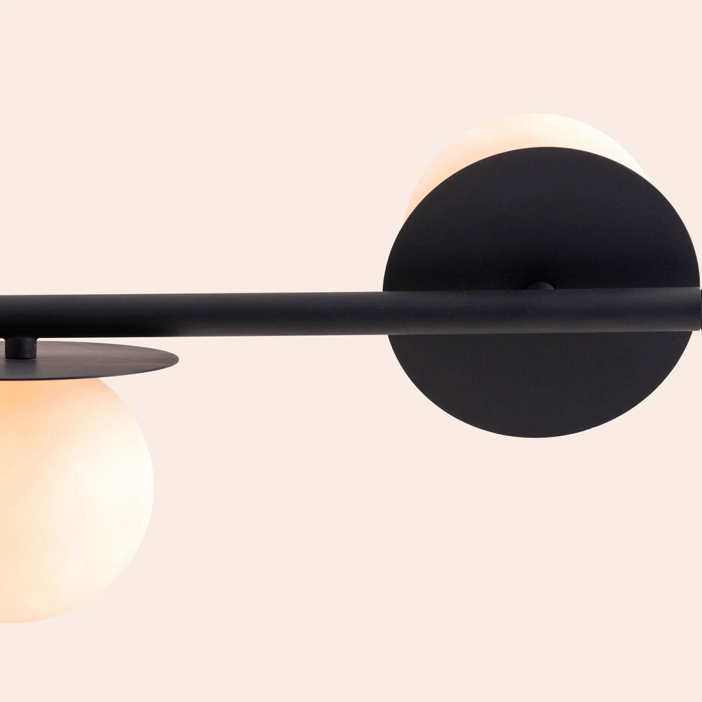 Charcoal Grey Opal Disk Ceiling Light - Miola
